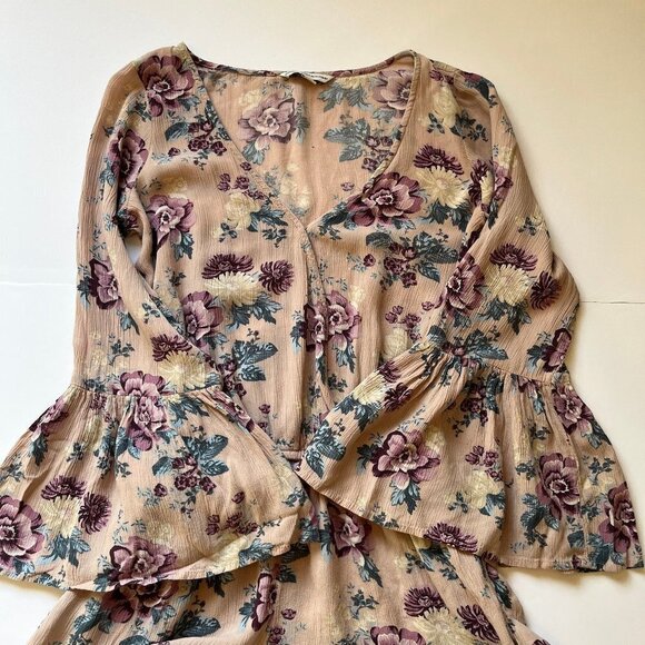 American Eagle AEO Romper Boho Jumper Floral  Western Pockets Ruffle Feminine XS - Picture 14 of 15